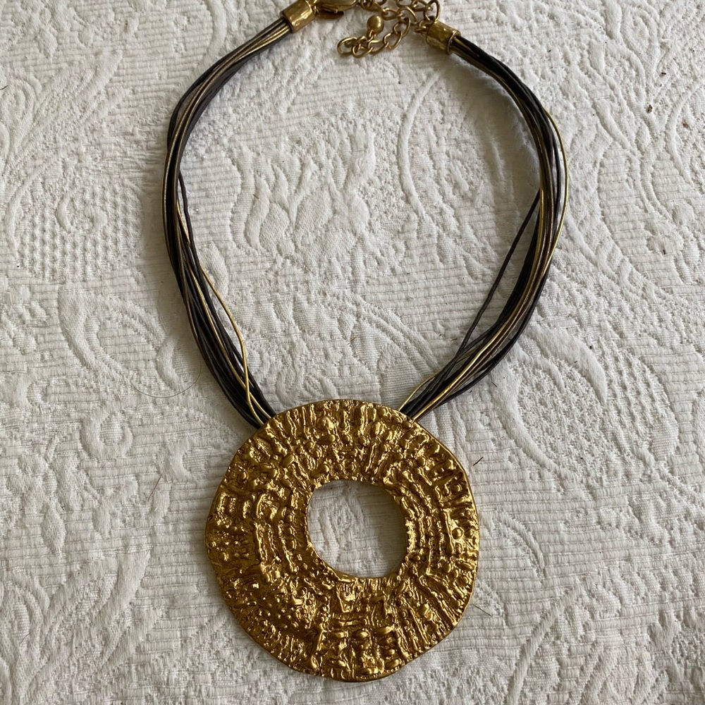 Gold medallion necklace